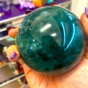 Large green fluorite sphere